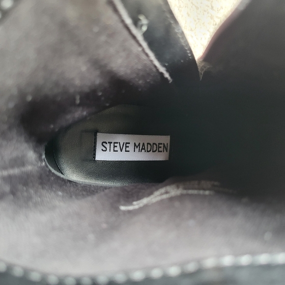 Steve Madden Leena Pointed Toe Heeled Side Zip Bootie Fish Scale Black Size 7 - Picture 7 of 10